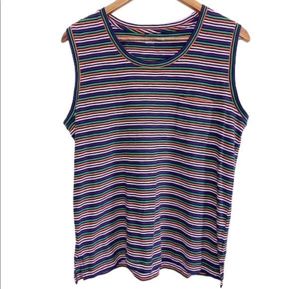 Madewell NWOT Stripe Muscle Pocket Sleeveless Tank - Picture 3 of 11